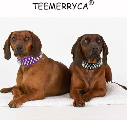 TEEMERRYCA Adjustable PU Leather Spiked Studded Dog Collars - Image 2