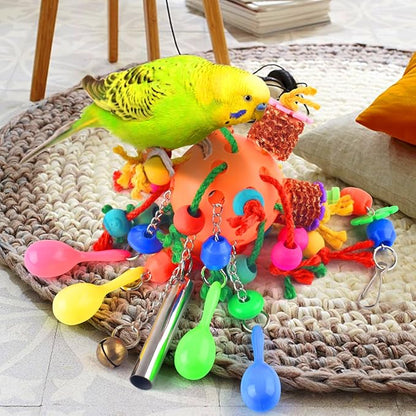 KATUMO Bird Toys, Parrot Toys Parakeet Foraging Shredder Hanging Toys Bird Ball - Image 6