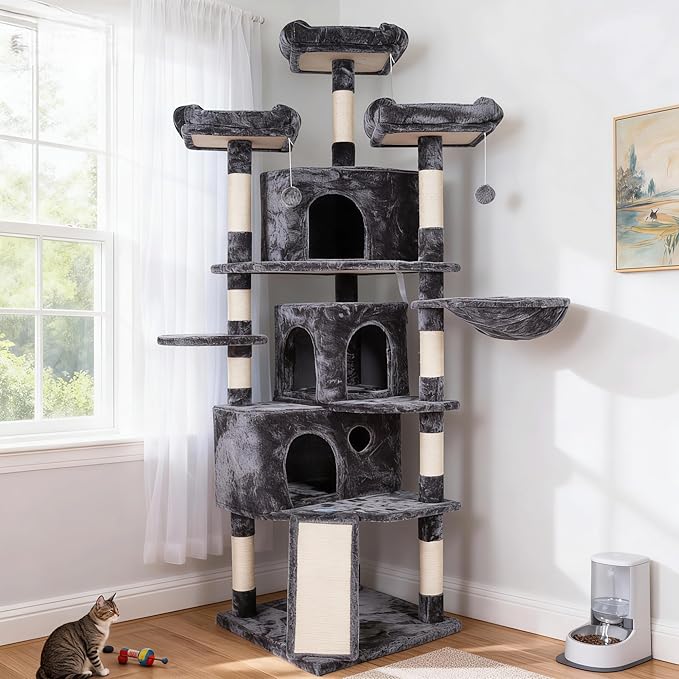 Hey-brother XL Cat Tree, 73.4 inch Cat Tower by Hey-brother