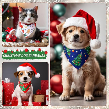 Abbylike 50 Pieces Christmas Dog Bandanas Bulk Xmas Bandanas - Image 6