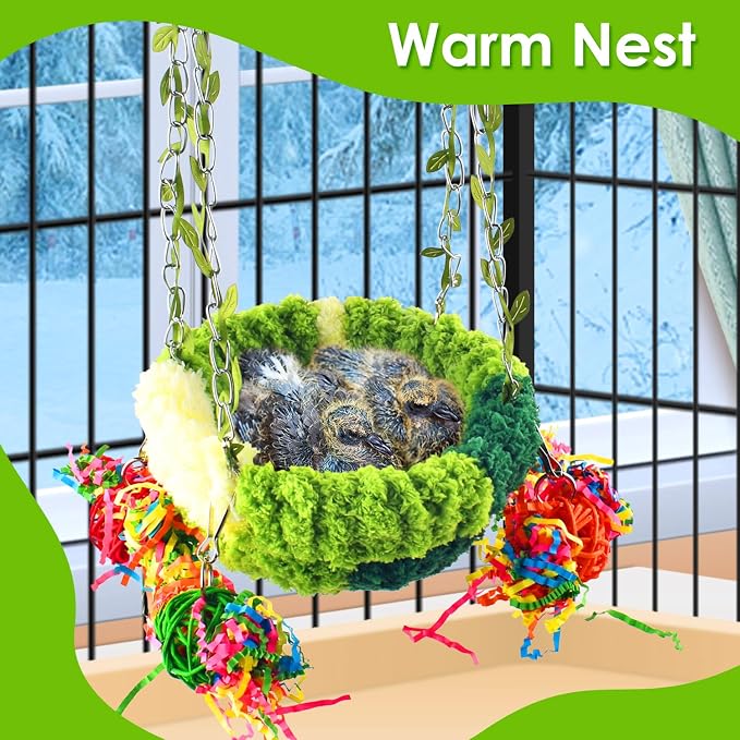 KATUMO Conure Nest, Bird Breeding Bed Cockatiel Snuggle Nest Parakeet Swing Bed - Image 5