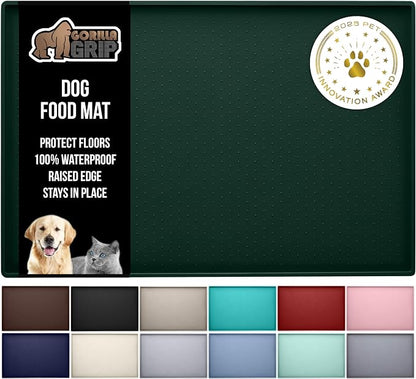 GORILLA GRIP 100% Waterproof Raised Edge BPA Free Silicone Pet Feeding Mat by GorillaGrip