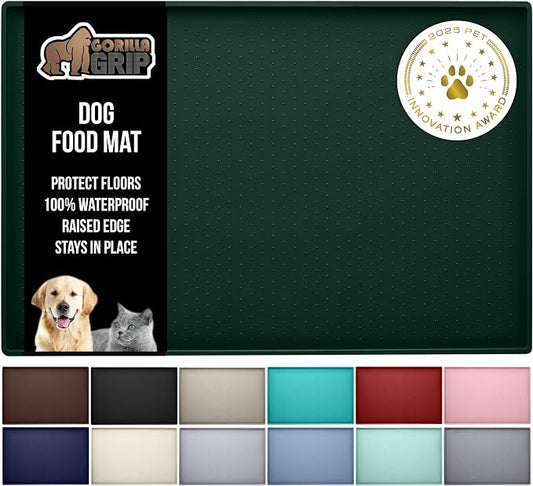 GORILLA GRIP 100% Waterproof Raised Edge BPA Free Silicone Pet Feeding Mat by GorillaGrip