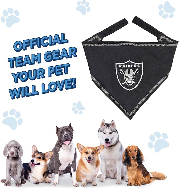 Pets First NFL Las Vegas Raiders TIE Bandana, Large/X-Large. Dog Bandana Scarf - Image 7
