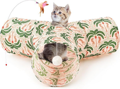 Tempcore Pet Cat Tunnel Tube Cat Toys 3 Way Collapsible, Cat Tunnels by Tempcore