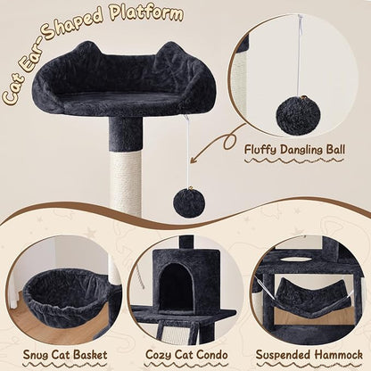 Yaheetech 63.5in Multi-Level Cat Tree Tower Condo - Image 5