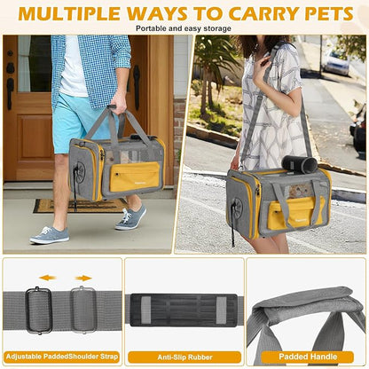 Pawinner Cat Carriers, 17.7"x13"x13" Collapsible Pets Travel Carriers Dog - Image 7