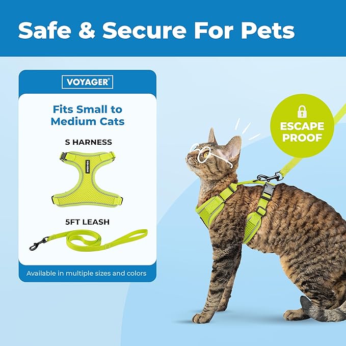 Voyager Escape-Proof Step-in Lock Cat Harness & 5ft Neoprene-Handle Leash Set - Image 2