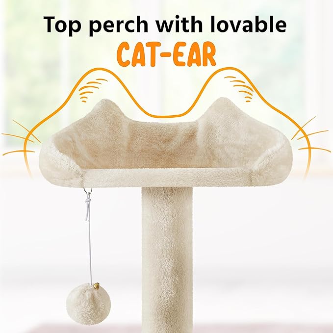 Yaheetech XL Cat Tree, 80in Multi-Level Cat Tower w/Scratching Posts, Double - Image 5