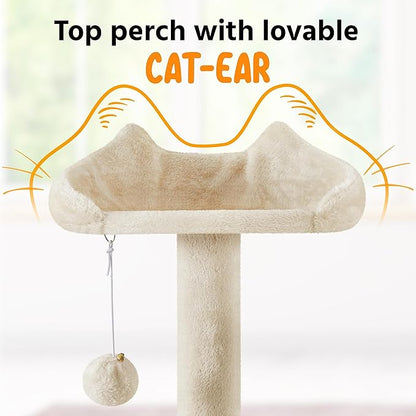 Yaheetech XL Cat Tree, 80in Multi-Level Cat Tower w/Scratching Posts, Double - Image 5