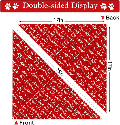 Heart Dog Bandanas 2 Pack, Mother’s Day Dog Bandanas, Triangle Reversible Love - Image 6
