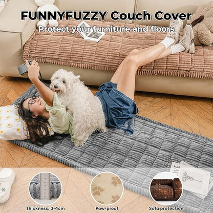FUNNY FUZZY Pet Couch Covers for Sofa, Washable Dog Couch Cover Protector for - Image 2