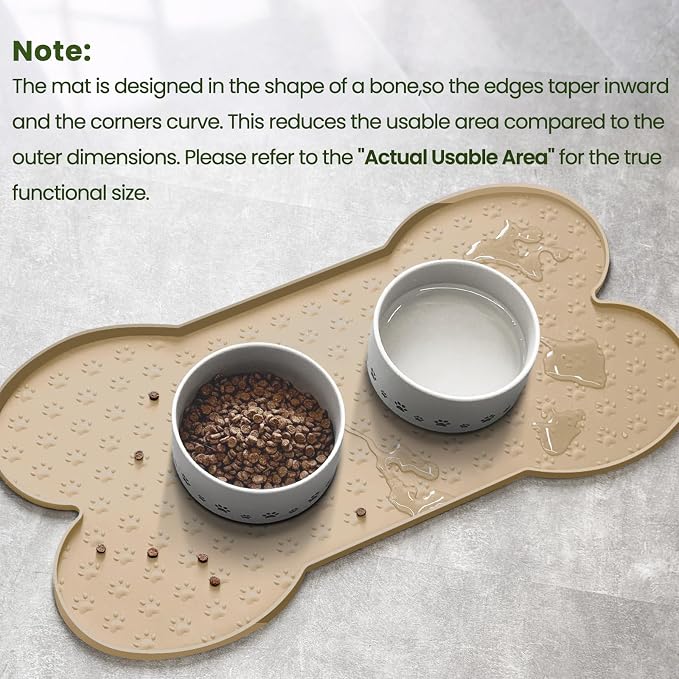 Dog Food Mat Anti-Slip Silicone Dog Bowl Mat Thicker Pet Placemat Waterproof - Image 4