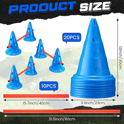 10 Sets Dog Agility Hurdle Cone Set 20 Pcs Exercise Cones - Image 2