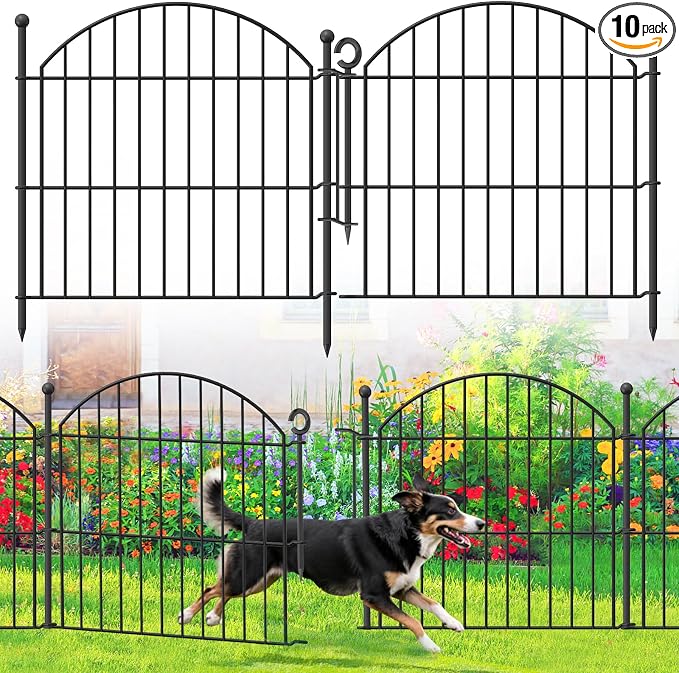 Decorative Garden Fence 24in x20ft, 10 Pack No Dig Fence Animal Barrier by Thrivinest