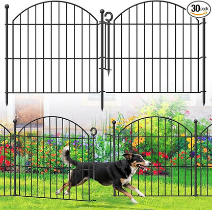 Decorative Garden Fence 24in x10ft, 5 Pack No Dig Fence Animal Barrier by Thrivinest