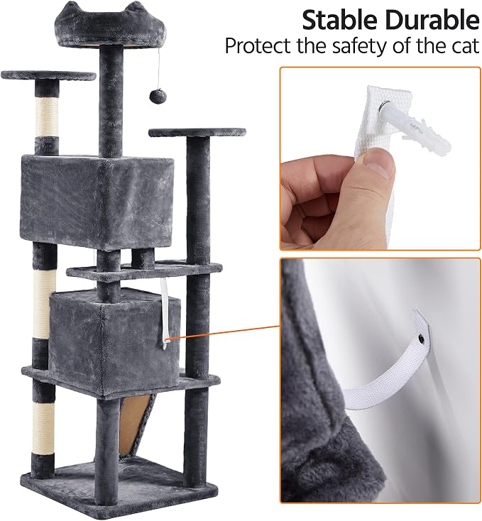 Yaheetech 70in Multi-Level Cat Tree Tall Cat Tower Cat Furniture - Image 8