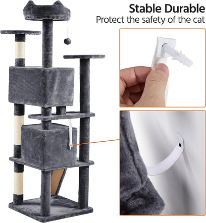 Yaheetech 70in Multi-Level Cat Tree Tall Cat Tower Cat Furniture - Image 8