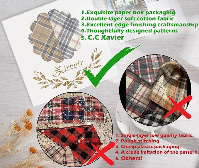 5PCS Dog Bandanas with Button - Image 2
