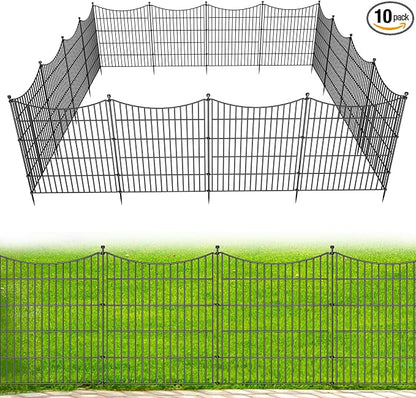 10 Panels No Dig Dog Fence Outdoor by OutdoorFence