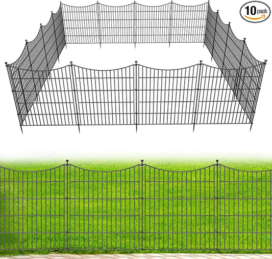 10 Panels No Dig Dog Fence Outdoor by OutdoorFence