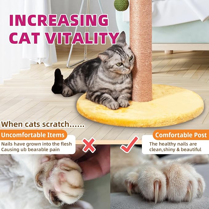 Scratching Post 33 inch Tall for Indoor Cats - Image 3