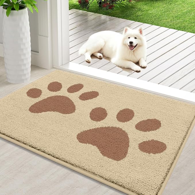 Buganda Dog Door Mat for Muddy Paws, Absorbent Dirt Trapper Washable Indoor by Buganda
