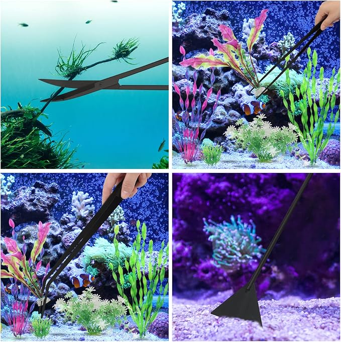 Aquarium Aquascape Tools Kit 15in, 4 in 1 Anti-Rust Aquatic Plant Aquascaping - Image 7