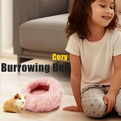 Guinea Pigs Bed Small Animal Bedding Donut-Shaped Burrowing Pet Bed Soft and - Image 5