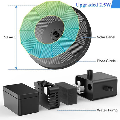 Solar Fountain, Floating Solar Powered Water Fountain Pump - Image 2