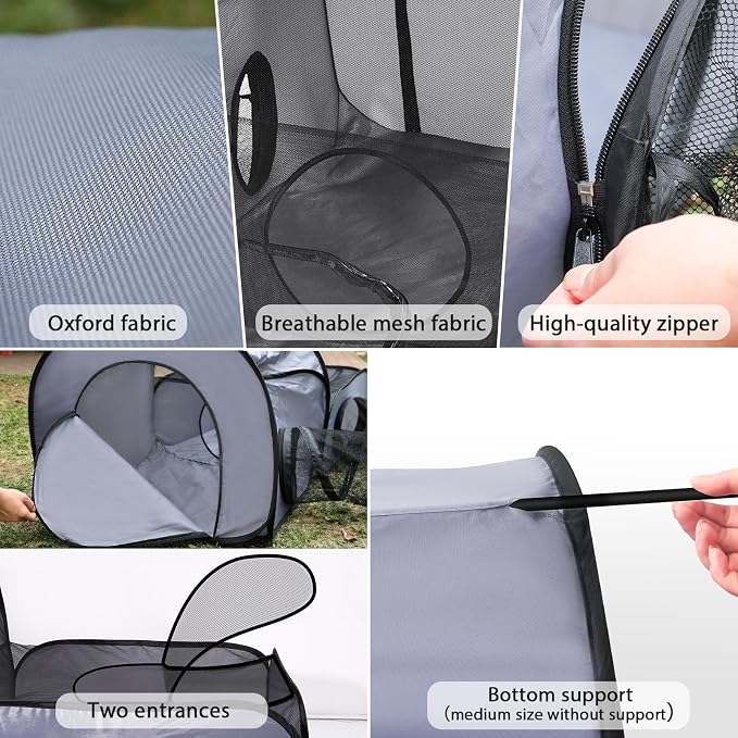 Pet Playpen with Surround Tunnel, Outdoor/Indoor Cat Playpen with Breathable - Image 5