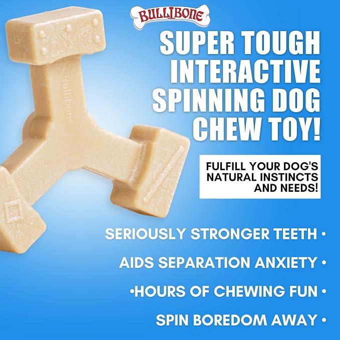 Bullibone Nylon Dog Chew Toy Spin-a-Bone - Image 2