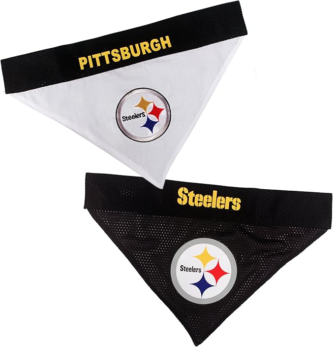 Pets First NFL Pittsburgh Steelers Reversible Bandana Size XX-Large by PETSFIRST