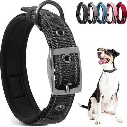 PetiFine Dog Collar for Large Dogs, Neoprene Padded and Adjustable, Reflective by PetiFine