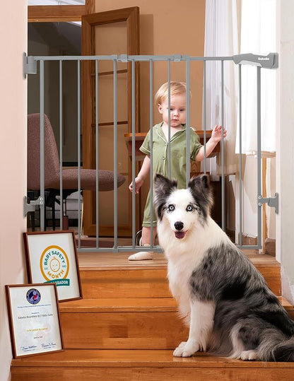 Babelio Baby Gate for Stairs, Kitchen & Doorways, 26-43" W 28" H No Bottom Bar| by BABELIO