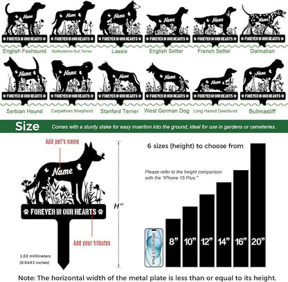 Custom Metal Dog Breed Memorial Stake – Personalized Pet Grave Marker Tombstone - Image 4