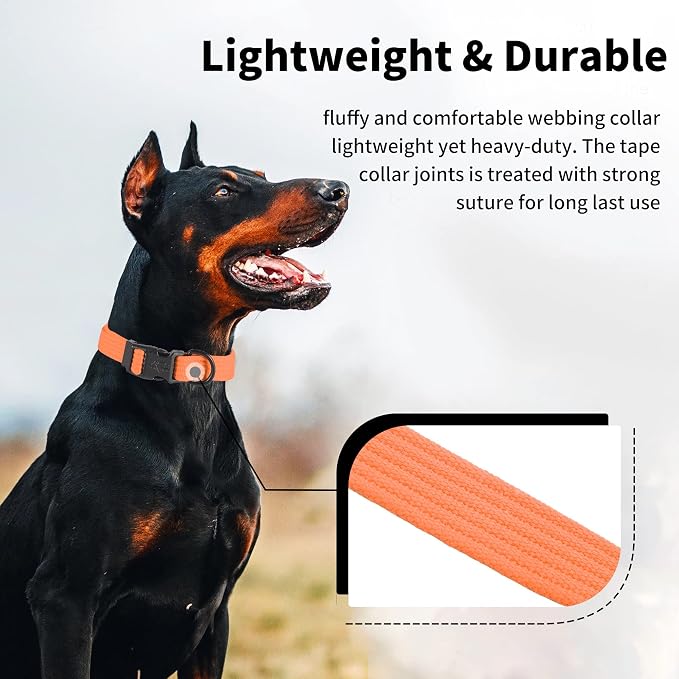 lynxking Dog Collar Soft Padded Breathable Cotton Solid Color Strong Adjustable - Image 2