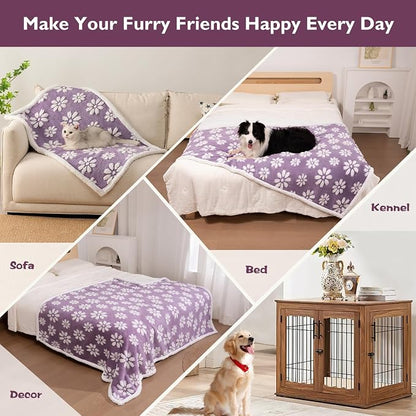 Waterproof Blanket for Dog Puppy Cat, Cute 3D Textured Flower Dog Blanket for - Image 4