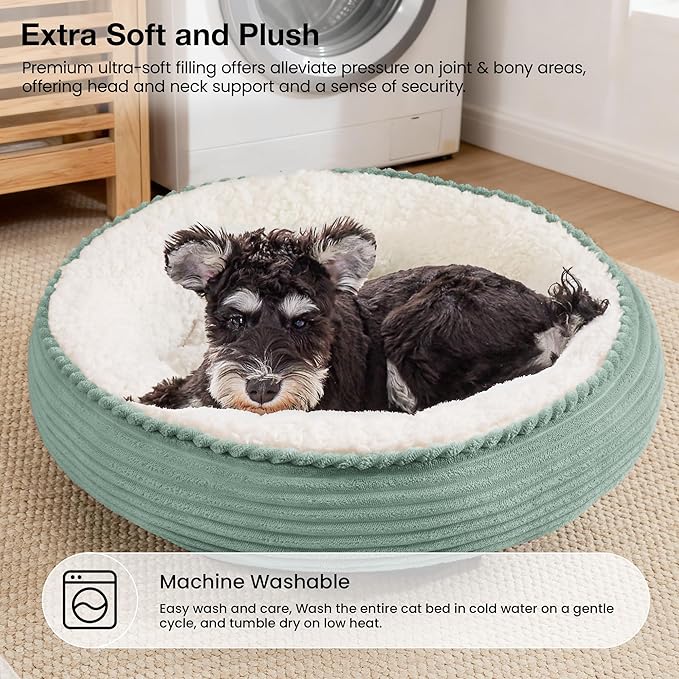 Love's cabin Round Donut Cat and Dog Cushion Bed, 25in Pet Bed - Image 7