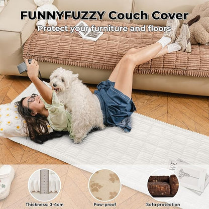 FUNNY FUZZY Pet Couch Covers for Sofa, Washable Dog Couch Cover Protector for - Image 2