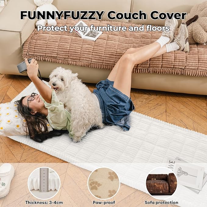 FUNNY FUZZY Pet Couch Covers for Sofa, Washable Dog Couch Cover Protector for - Image 4