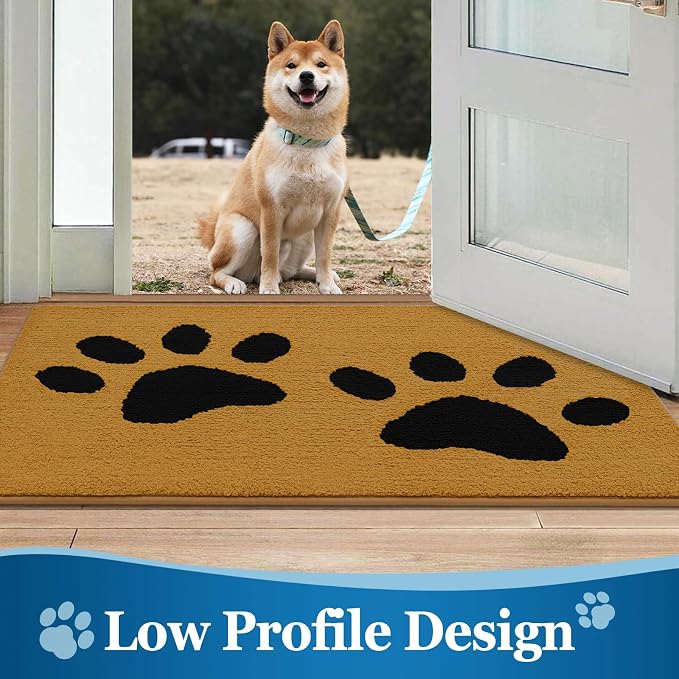 Buganda Dog Door Mat for Muddy Paws, Absorbent Dirt Trapper Washable Indoor - Image 6
