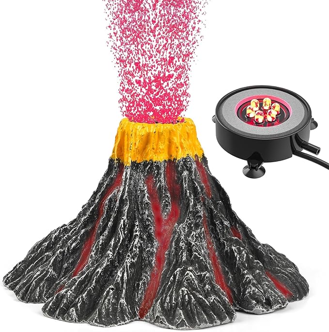 Uniclife Aquarium Volcano Ornament Kit Realistic Resin Volcanic Decoration by UnicLife