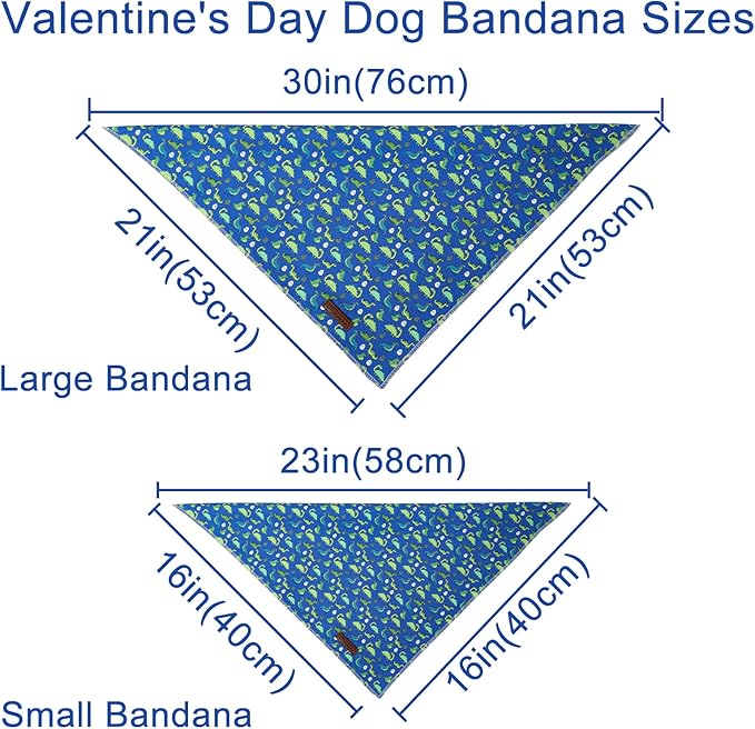 Summer Dog Bandana, UP URARA PUP Dinosaur Triangle Bid Scarf - Image 2