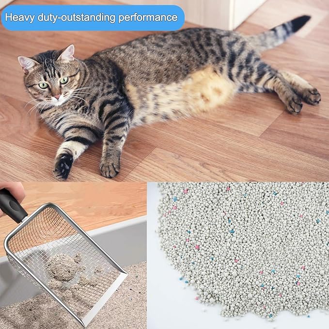 itPlus Cat Litter Scoop, Stainless Steel Cats Sturdy Mesh Scooper Kitty Litter - Image 6