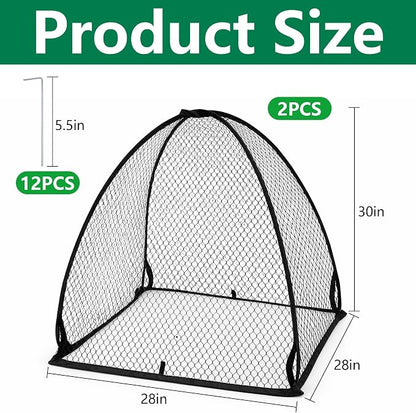 DECOHS 2 Pcs Pop-Up Mesh Plant Cover Tent, Plant Protector Enclosure - Image 2