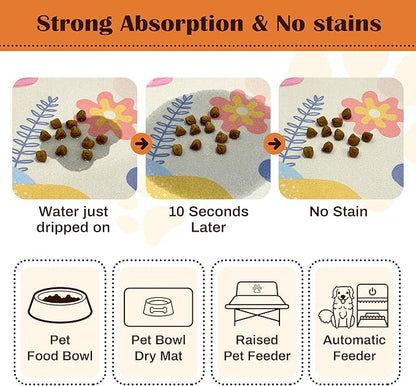 Pet Feeding Mat for Floors Waterproof Dog Mat for Food and Water Absorbent - Image 2