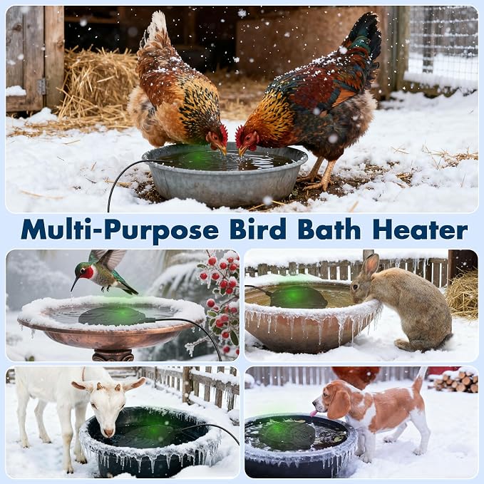 2 Pack Outdoors 100W Bird Bath Heater - Image 5