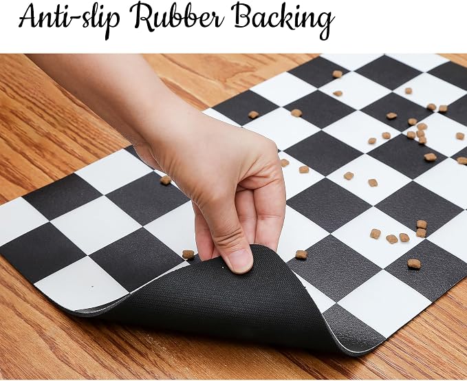 Ralxion Checkered Dog Feeding Mat, Absorbent Mats - Image 7