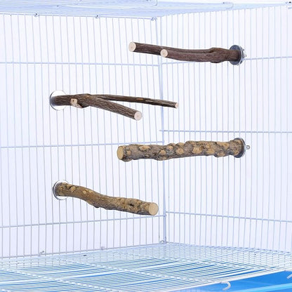 Mogoko 4 Pcs Bird Perches Parrot Stand Natural Wood Perch Parakeet Toys Bird - Image 5